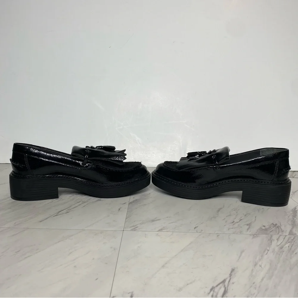Franco Sarto Kili Black Patent Platform Loafer 6M